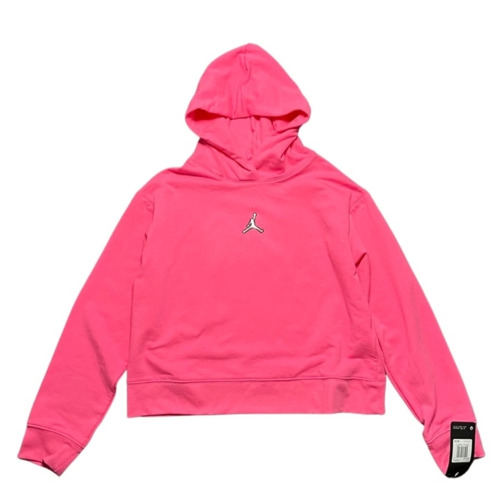 SALE Jordan Pink Sightly Cropped Hoodie - Kids 4 - Picture 2 of 3
